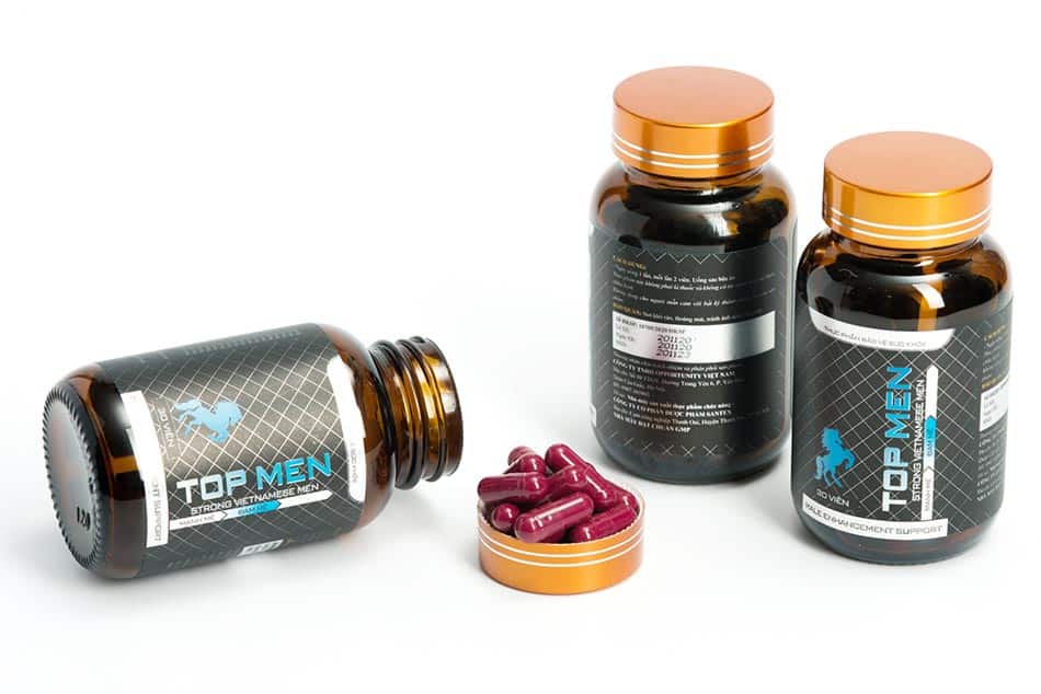 Lọ và viên sản phẩm Top men