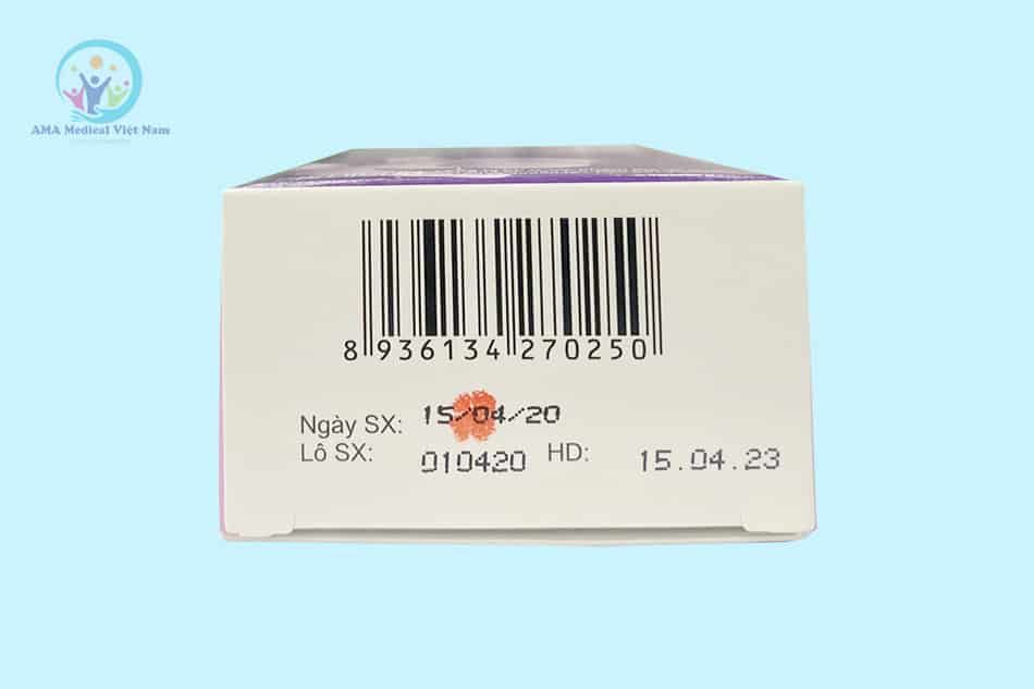 Mặt dưới hộp thuốc