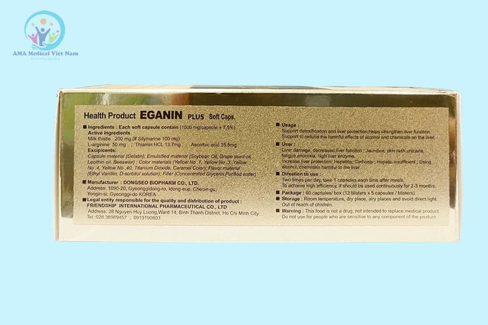 Hộp 60 viên uống Eganin plus