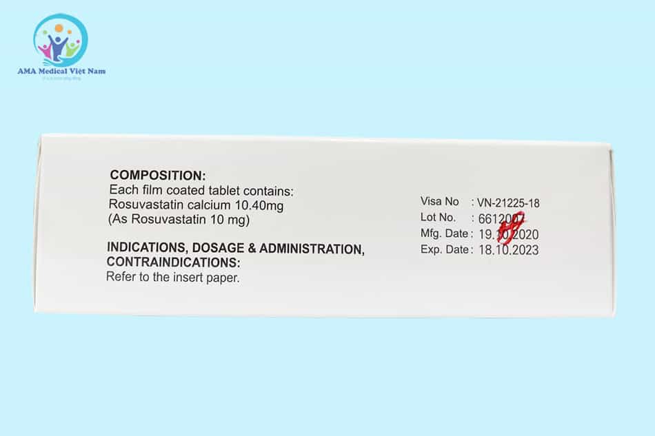 Thuốc Rovatin với Rosuvastatin hàm lượng 10mg