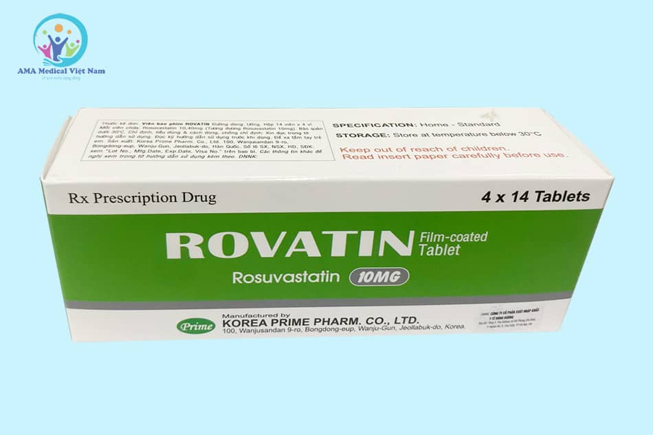 Hộp 4 vỉ Rovatin 10mg