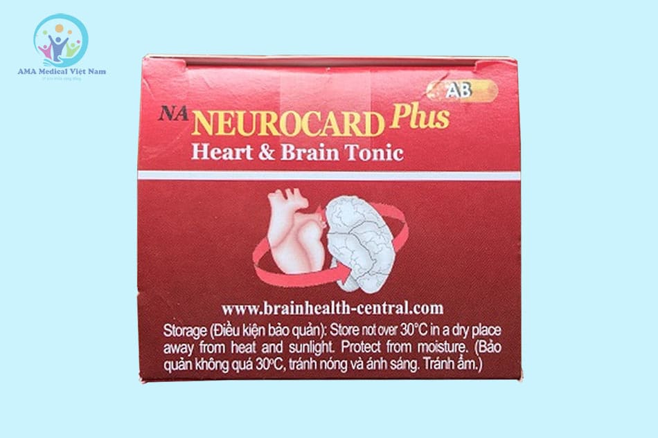 Mặt trên hộp thuốc Neurocard Plus