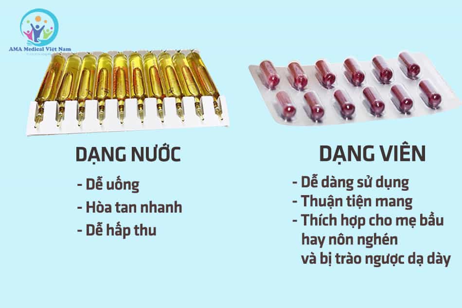 Canxi hữu cơ dạng nước và dạng viên uống