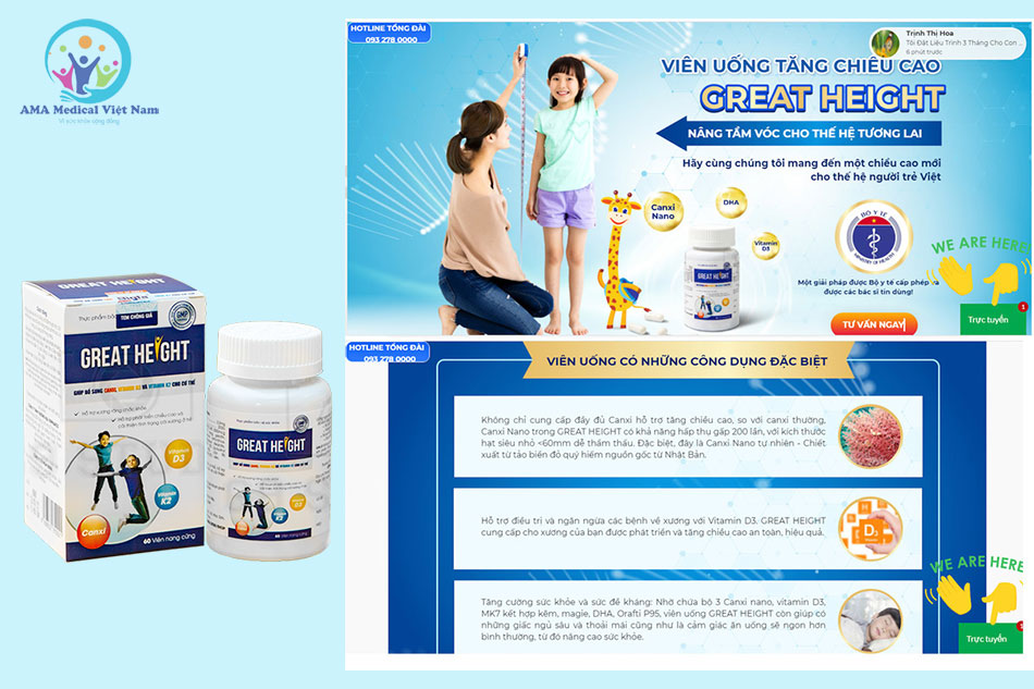 Sản phẩm Great Height thổi phồng công dụng