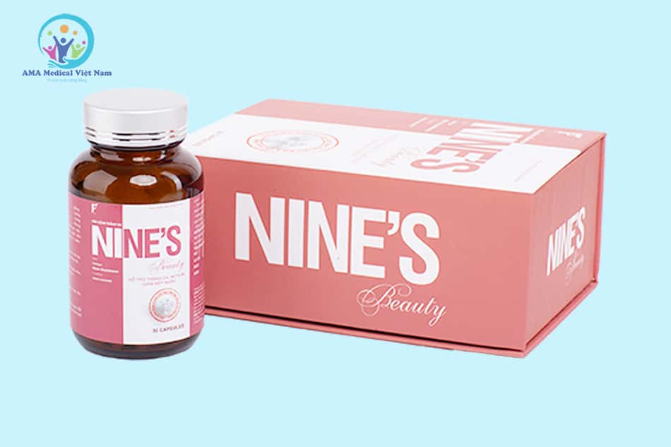 Hộp và lọ Viên uống trắng da Nine's Beauty