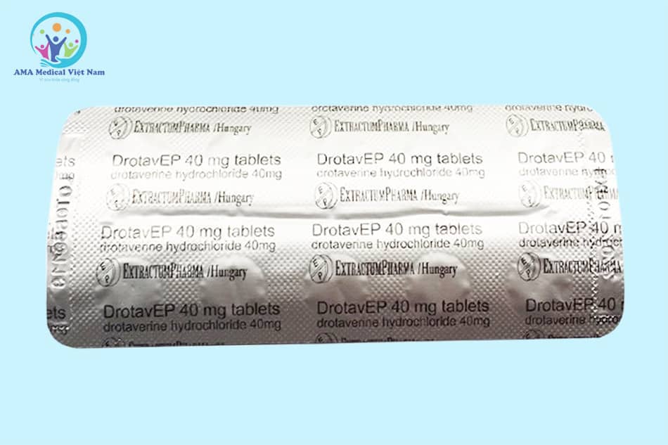 Vỉ 10 viên thuốc DrotavEP 40mg