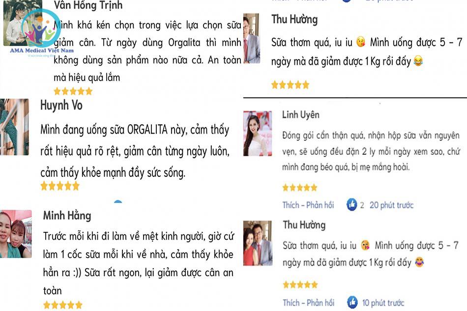 Đánh giá của một số khách hàng khi sử dụng sữa giảm cân Orgalita