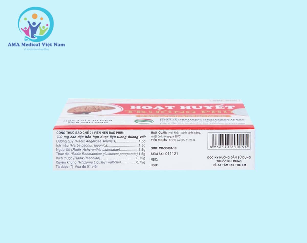 Hình ảnh mặt dưới bao bì thuốc