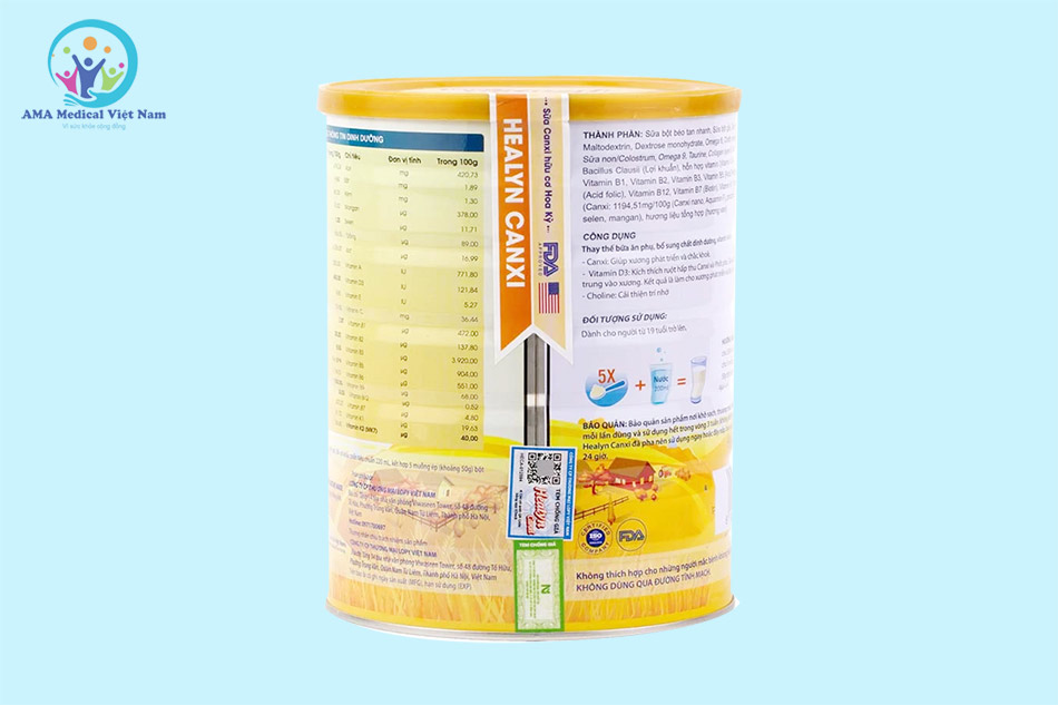 Công dụng Sữa Healyn Canxi