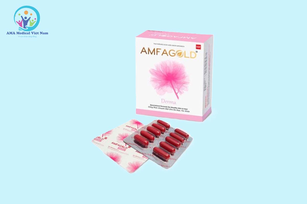 Hình ảnh hộp và vỉ sản phẩm Viên nang mềm Amfagold Derma