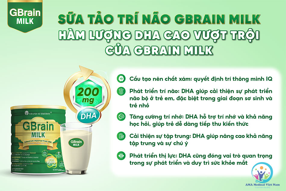 Sữa tảo trí não GBrain Milk có hàm lượng DHA cao nhất các dòng sữa