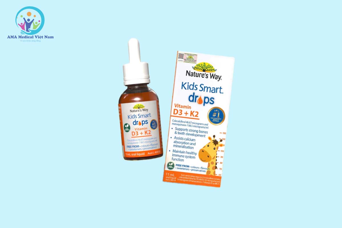Vitamin D3K2 Organic Nature's Way có tác dụng hỗ trợ quá trình hấp thu canxi, hỗ trợ sự phát triển chắc khỏe của xương khớp và tăng cường sức đề kháng.